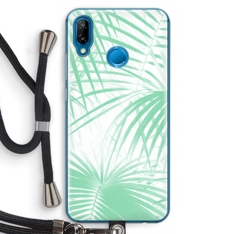 Palmbladeren: Huawei P20 Lite Transparant Hoesje met koord