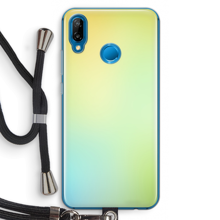Minty mist pastel: Huawei P20 Lite Transparant Hoesje met koord