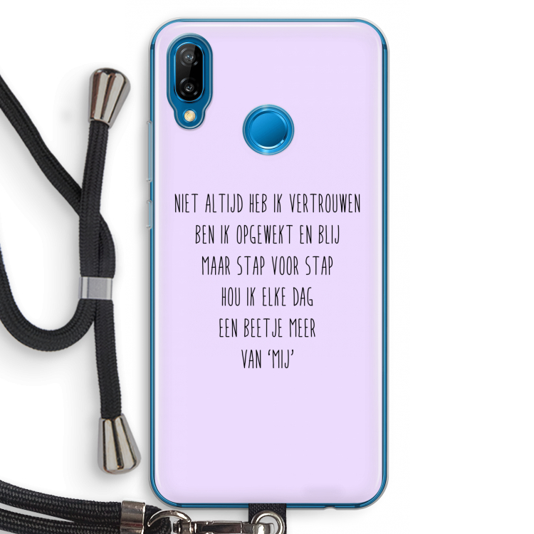 Zelfvertrouwen: Huawei P20 Lite Transparant Hoesje met koord