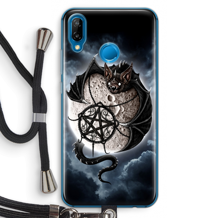 Volle maan: Huawei P20 Lite Transparant Hoesje met koord