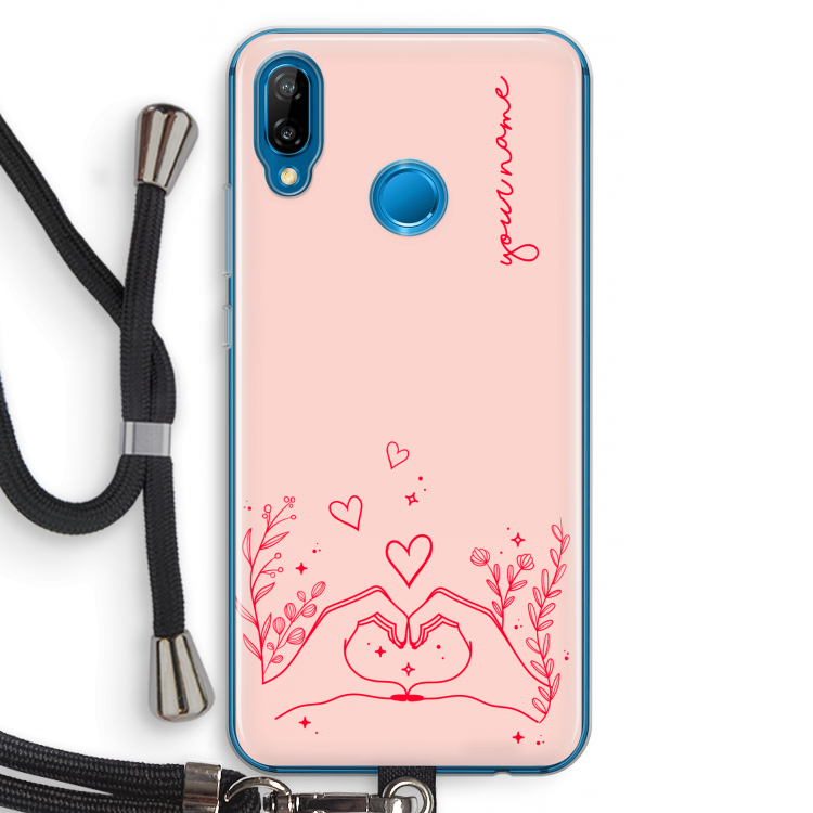 Love is in the air: Huawei P20 Lite Transparant Hoesje met koord