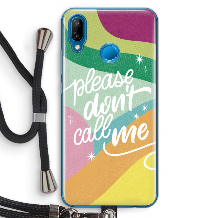 Don't call: Huawei P20 Lite Transparant Hoesje met koord
