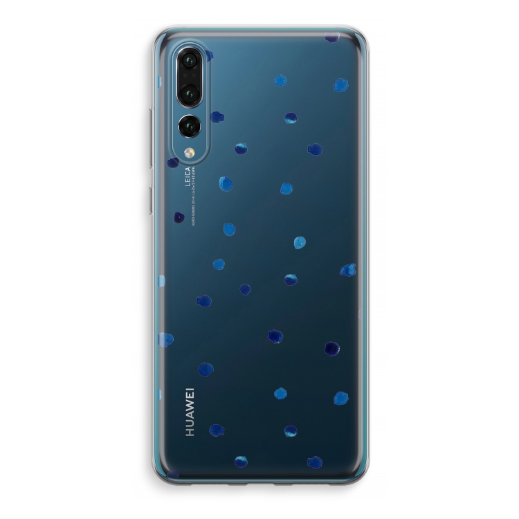 Blauwe stippen: Huawei P20 Pro Transparant Hoesje
