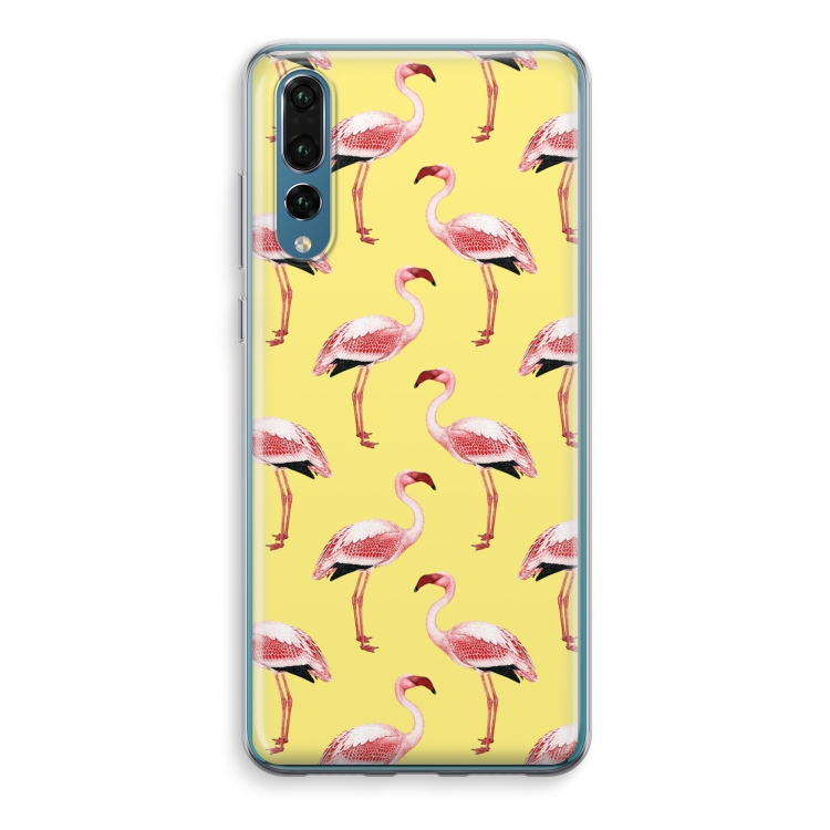 Flamingo's geel: Huawei P20 Pro Transparant Hoesje