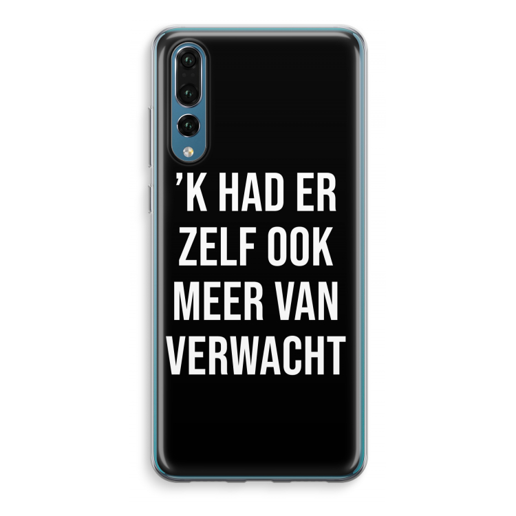 Meer verwacht - Zwart: Huawei P20 Pro Transparant Hoesje