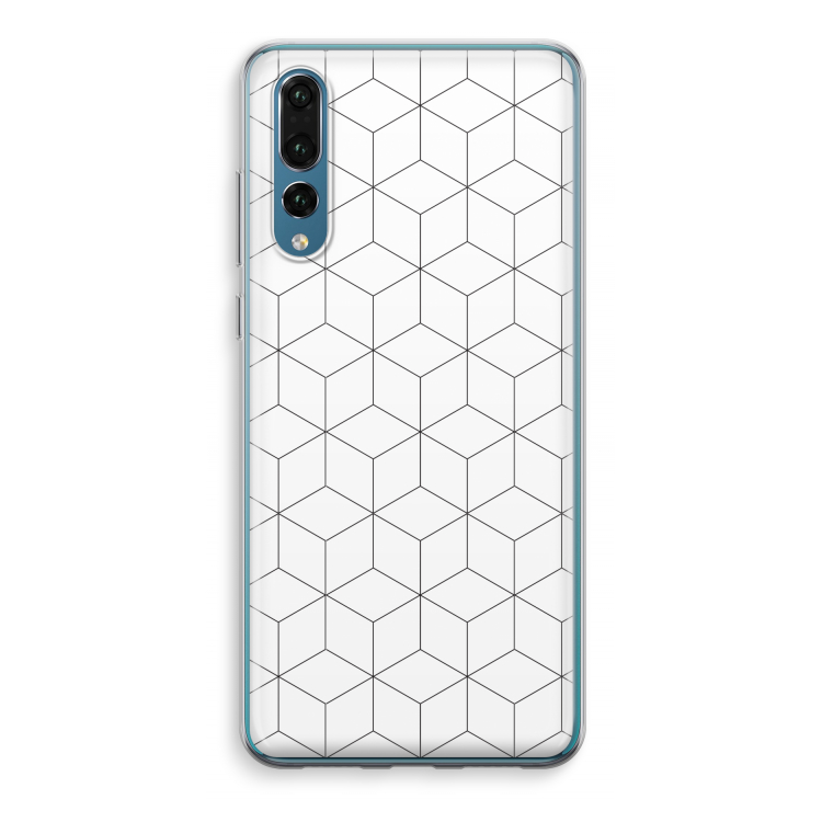 Zwart-witte kubussen: Huawei P20 Pro Transparant Hoesje