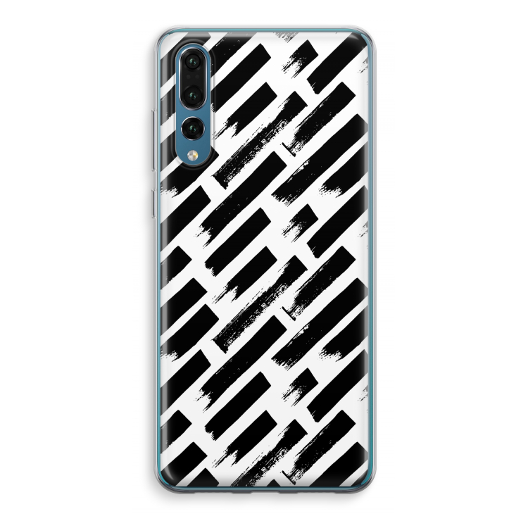 Zwarte vegen: Huawei P20 Pro Transparant Hoesje