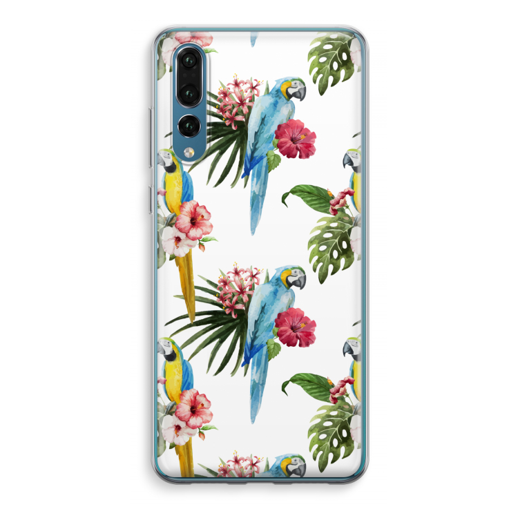 Kleurrijke papegaaien: Huawei P20 Pro Transparant Hoesje
