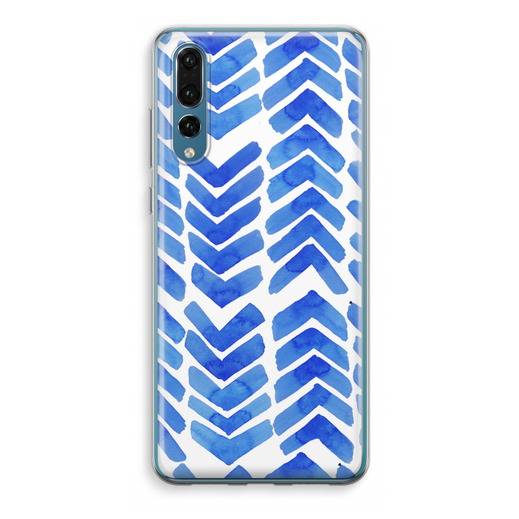 Blauwe pijlen: Huawei P20 Pro Transparant Hoesje