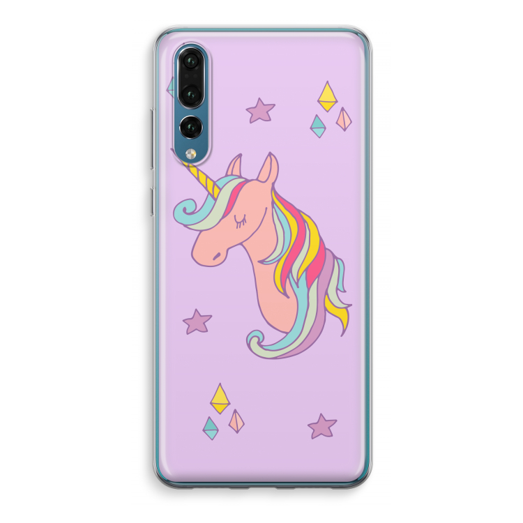Roze eenhoorn: Huawei P20 Pro Transparant Hoesje