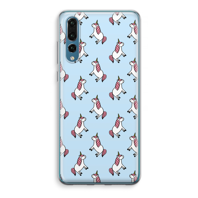 Eenhoorns overal: Huawei P20 Pro Transparant Hoesje