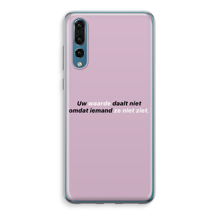 uw waarde daalt niet: Huawei P20 Pro Transparant Hoesje