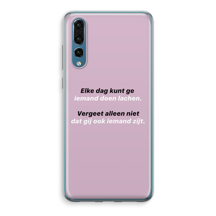 gij zijt ook iemand: Huawei P20 Pro Transparant Hoesje