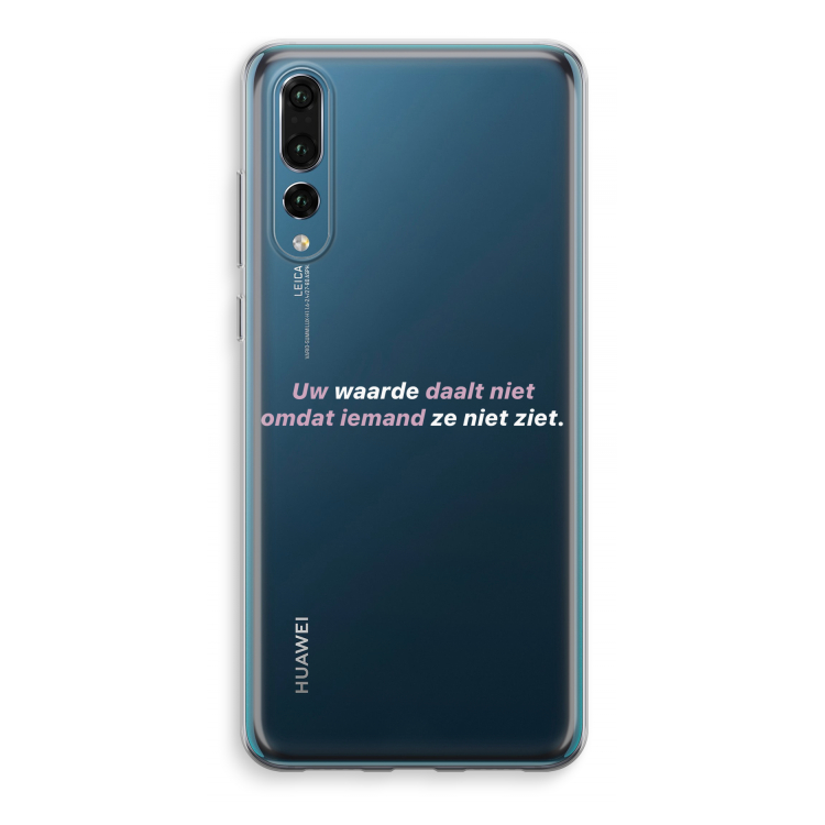 uw waarde daalt niet: Huawei P20 Pro Transparant Hoesje