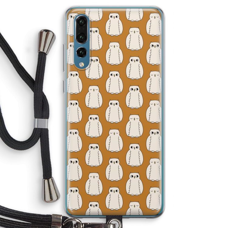 Uilen: Huawei P20 Pro Transparant Hoesje met koord