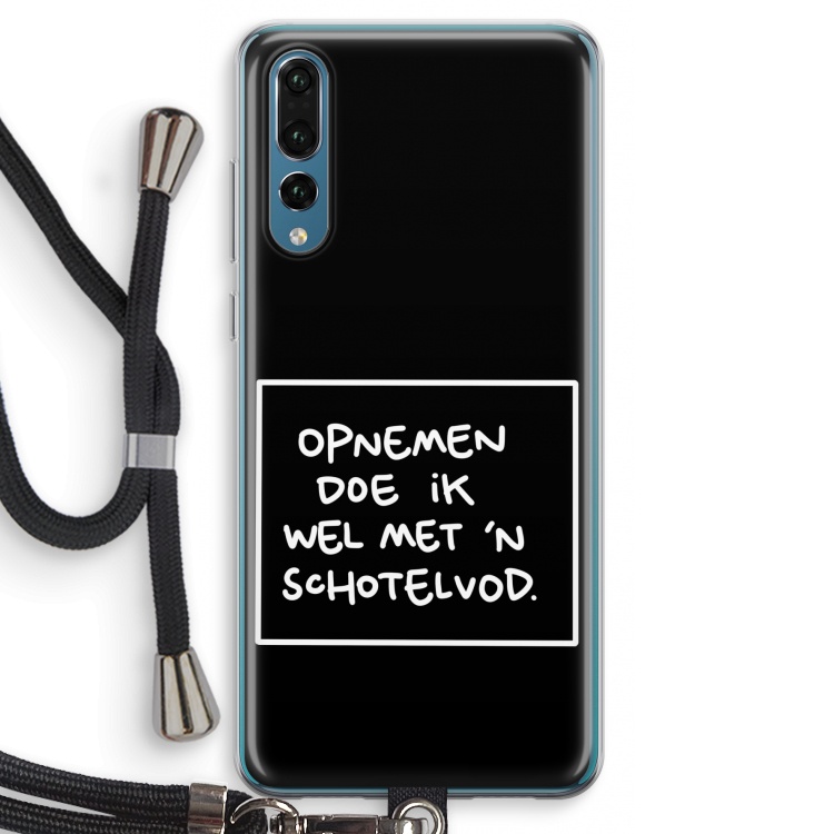 Schotelvod: Huawei P20 Pro Transparant Hoesje met koord