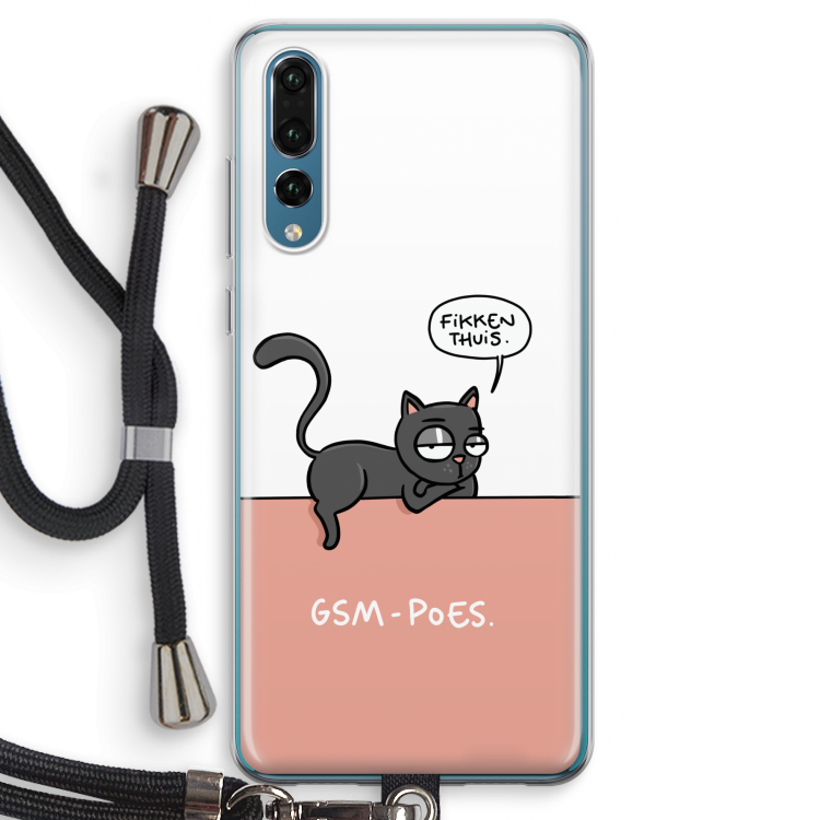 GSM poes: Huawei P20 Pro Transparant Hoesje met koord