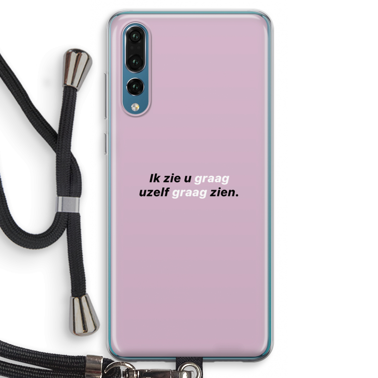 uzelf graag zien: Huawei P20 Pro Transparant Hoesje met koord