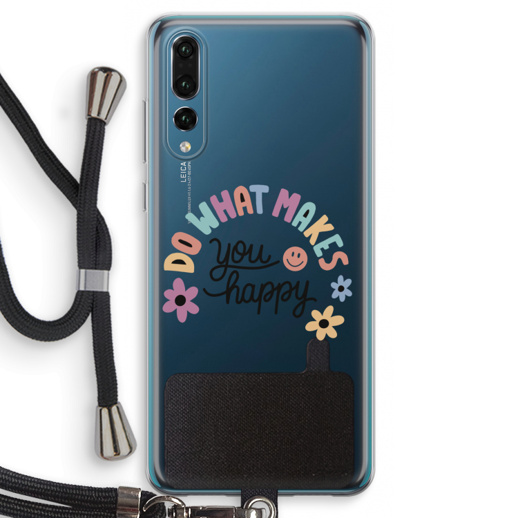 Happy days: Huawei P20 Pro Transparant Hoesje met koord