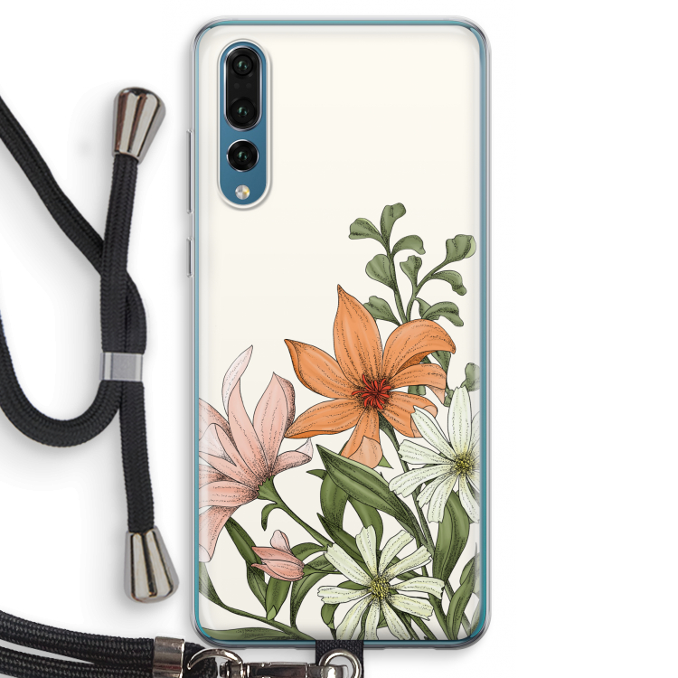 Floral bouquet: Huawei P20 Pro Transparant Hoesje met koord