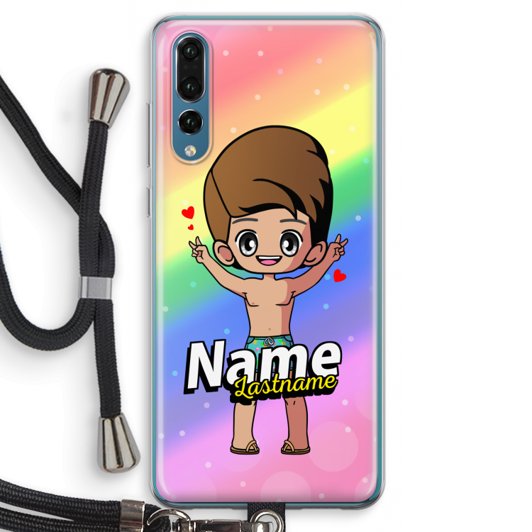 Chibi Maker man: Huawei P20 Pro Transparant Hoesje met koord