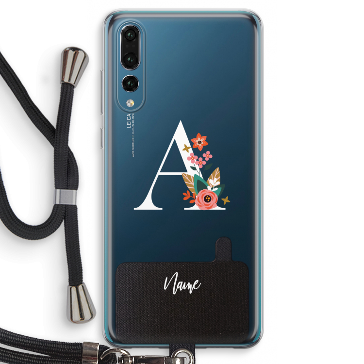 Pink Bouquet: Huawei P20 Pro Transparant Hoesje met koord