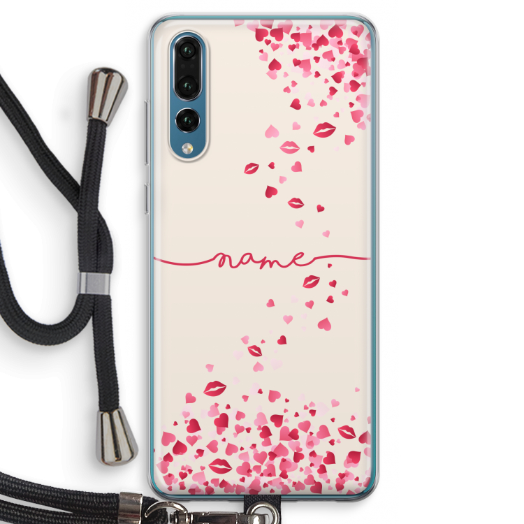 Hartjes en kusjes: Huawei P20 Pro Transparant Hoesje met koord