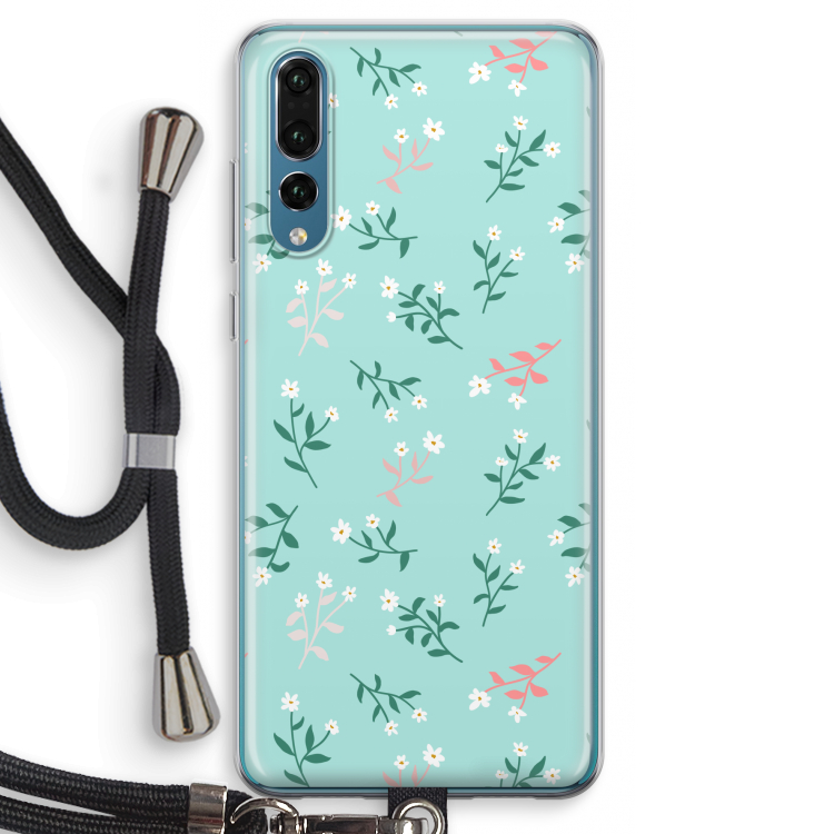 Small white flowers: Huawei P20 Pro Transparant Hoesje met koord