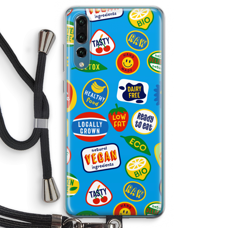 Fruitsticker: Huawei P20 Pro Transparant Hoesje met koord