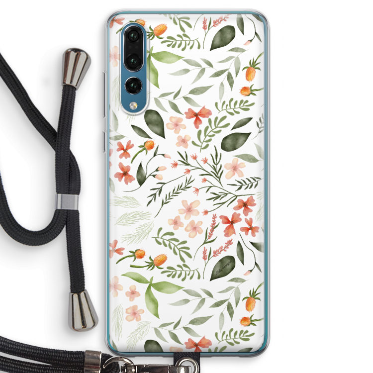 Sweet little flowers: Huawei P20 Pro Transparant Hoesje met koord