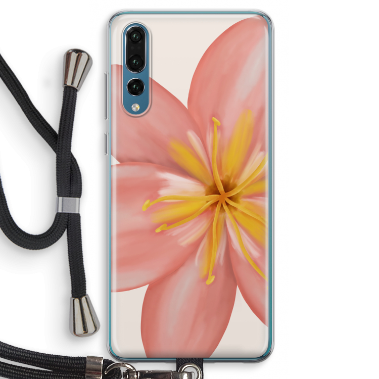 Pink Ellila Flower: Huawei P20 Pro Transparant Hoesje met koord