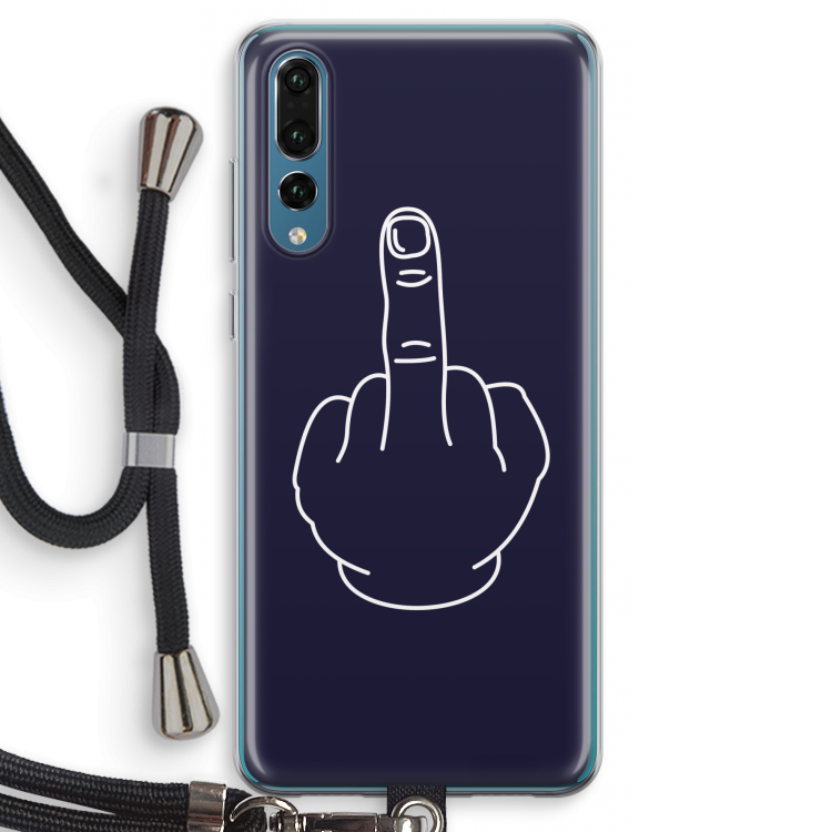 F**k U: Huawei P20 Pro Transparant Hoesje met koord