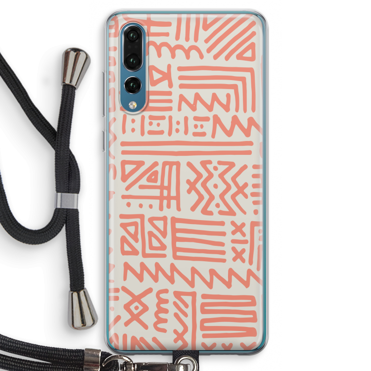 Marrakech Pink: Huawei P20 Pro Transparant Hoesje met koord
