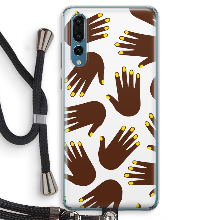 Hands dark: Huawei P20 Pro Transparant Hoesje met koord