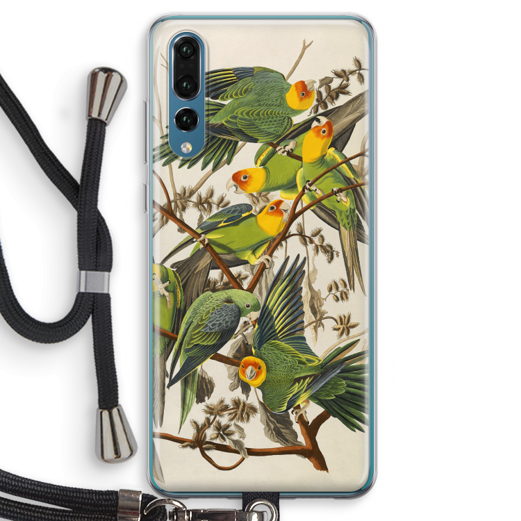 Carolinaparkiet: Huawei P20 Pro Transparant Hoesje met koord
