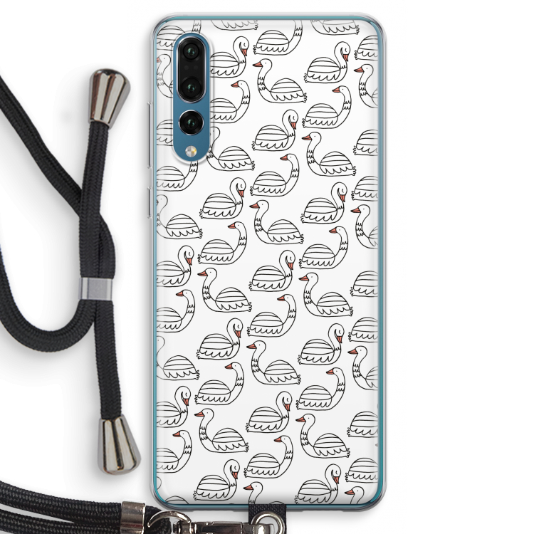 Zwanen: Huawei P20 Pro Transparant Hoesje met koord