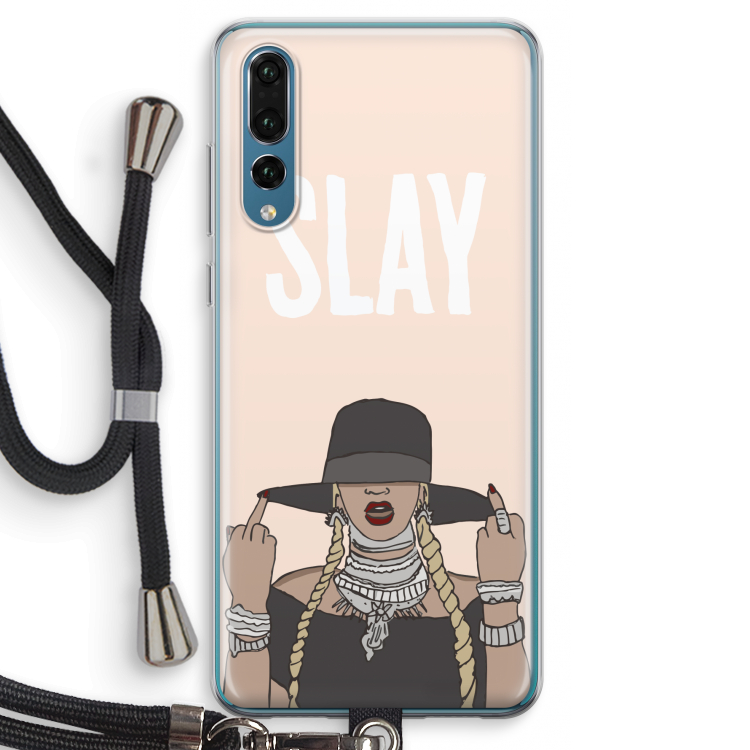 Slay All Day: Huawei P20 Pro Transparant Hoesje met koord