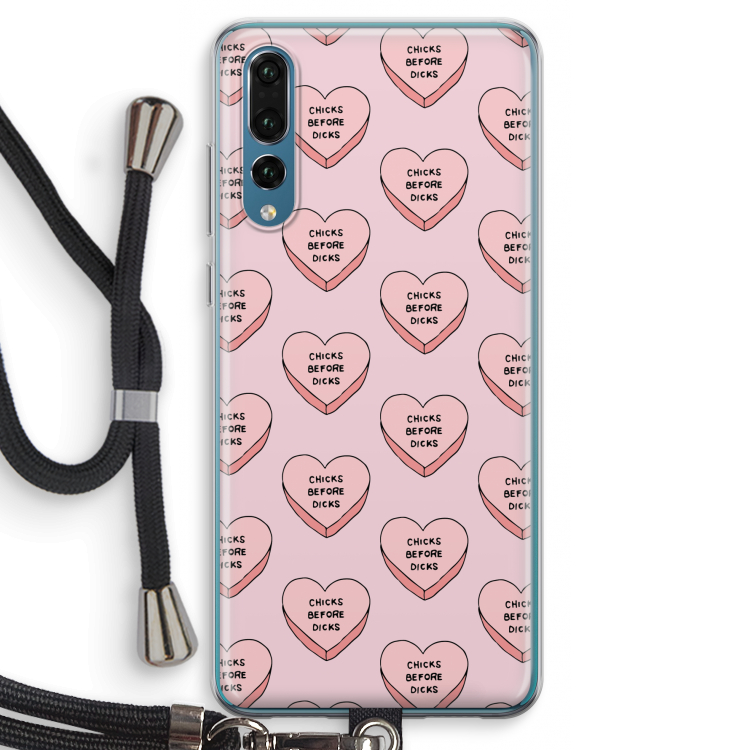 Chicks before dicks: Huawei P20 Pro Transparant Hoesje met koord