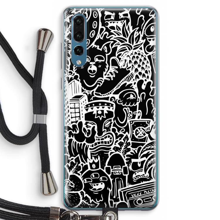Vexx Black Mixtape: Huawei P20 Pro Transparant Hoesje met koord