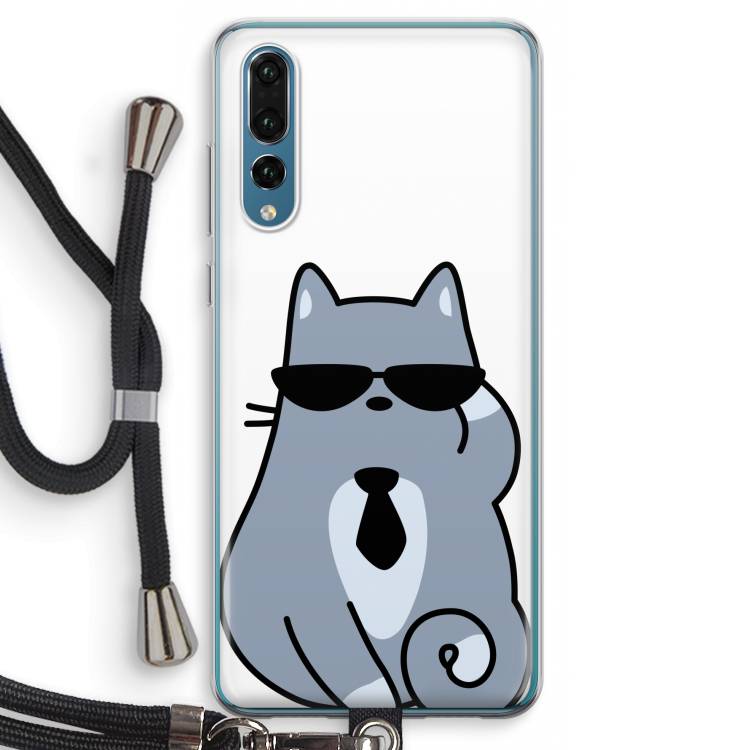Cool cat: Huawei P20 Pro Transparant Hoesje met koord