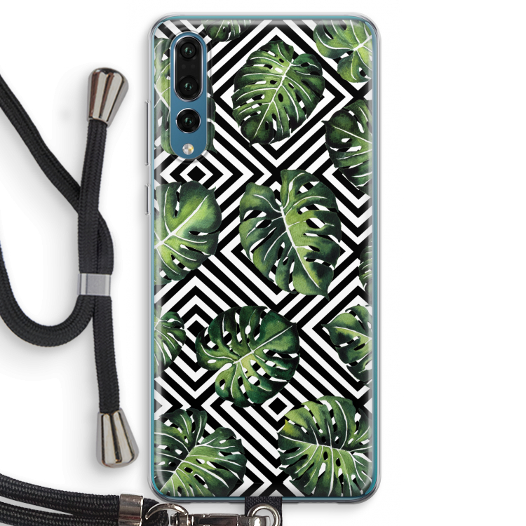 Geometrische jungle: Huawei P20 Pro Transparant Hoesje met koord