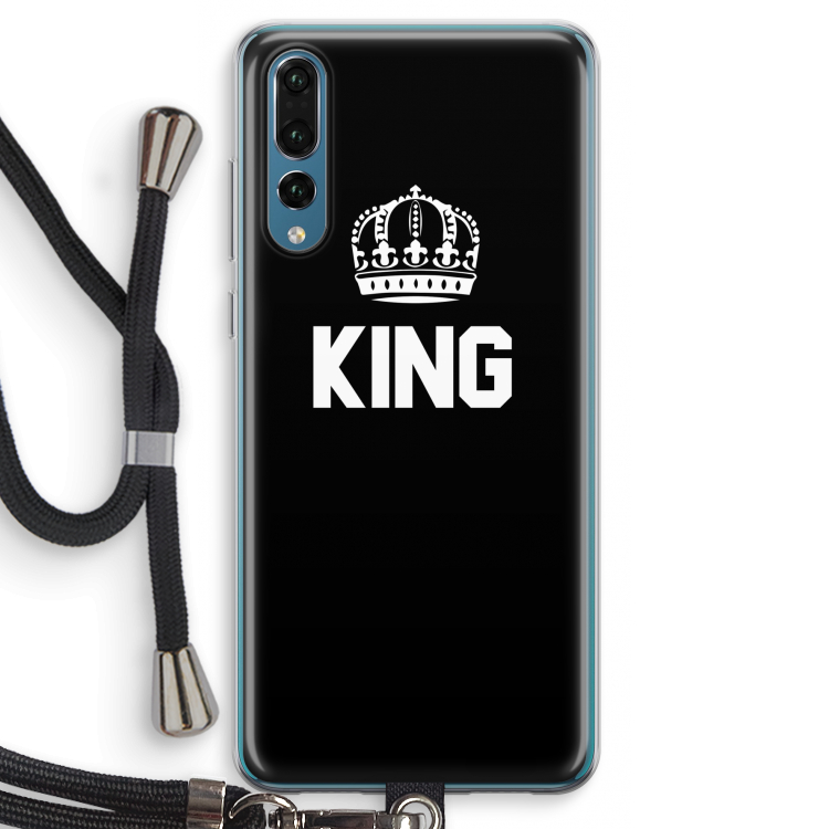 King zwart: Huawei P20 Pro Transparant Hoesje met koord