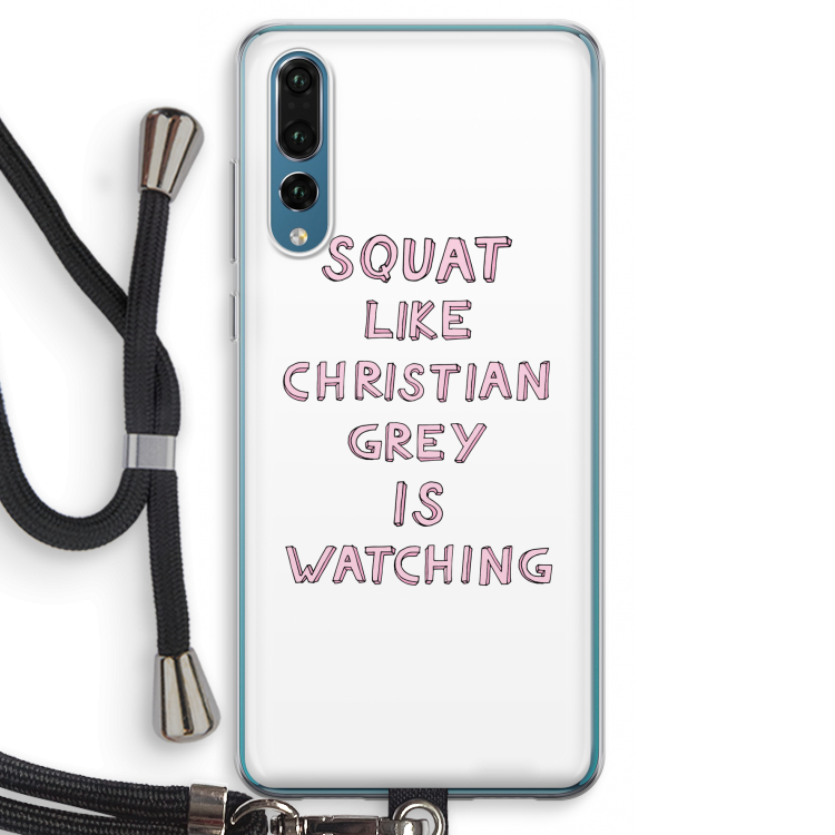 Christian Grey: Huawei P20 Pro Transparant Hoesje met koord
