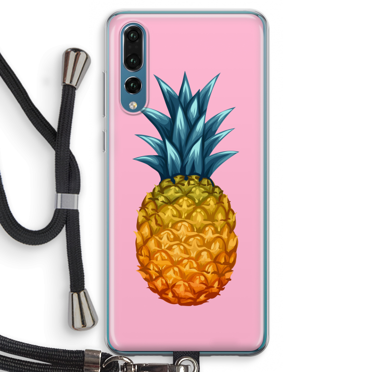 Grote ananas: Huawei P20 Pro Transparant Hoesje met koord