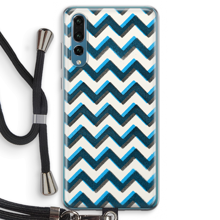 Onderbroken lijn: Huawei P20 Pro Transparant Hoesje met koord