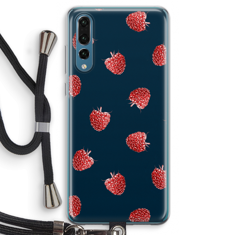 Framboosjes: Huawei P20 Pro Transparant Hoesje met koord