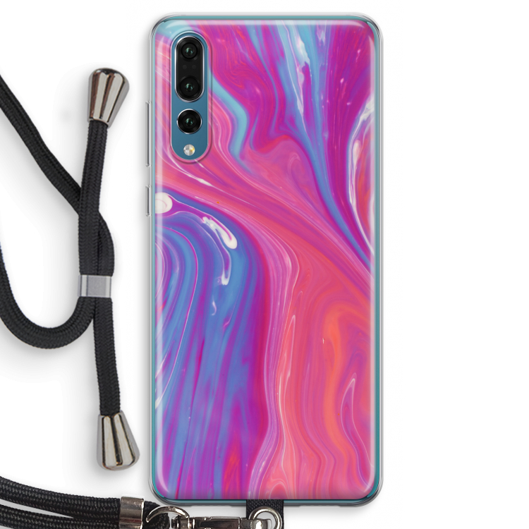 Paarse stroom: Huawei P20 Pro Transparant Hoesje met koord