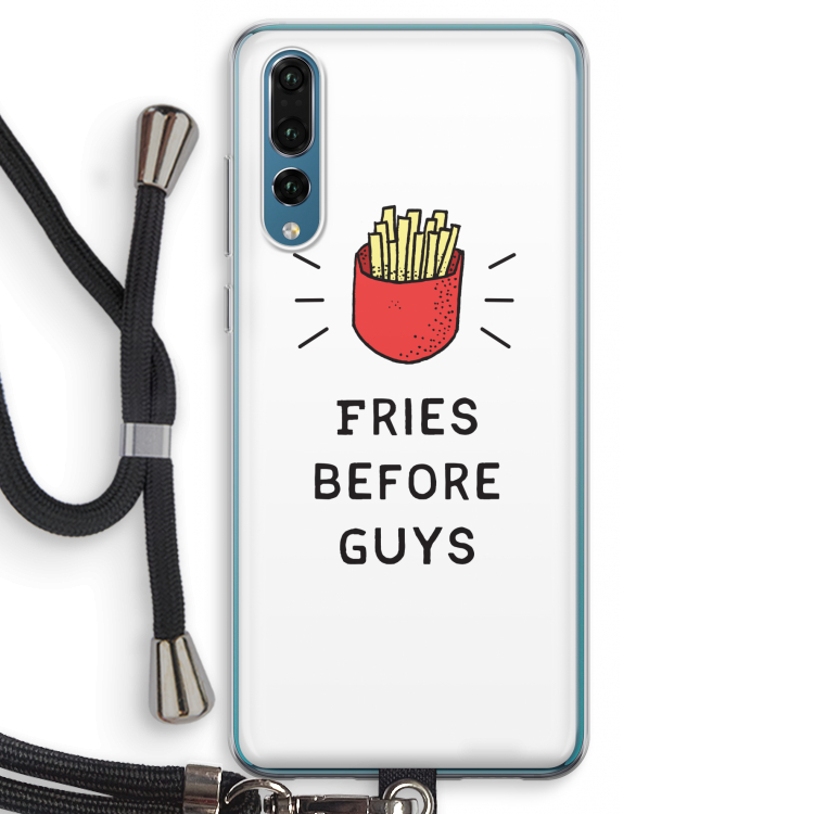 Fries before guys: Huawei P20 Pro Transparant Hoesje met koord