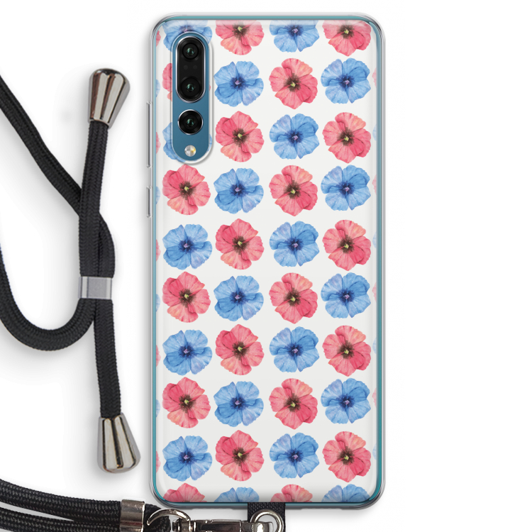 Klaproosjes: Huawei P20 Pro Transparant Hoesje met koord