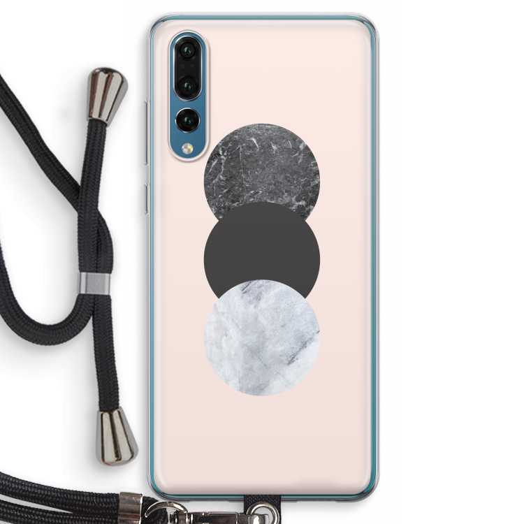 Marmeren cirkels: Huawei P20 Pro Transparant Hoesje met koord